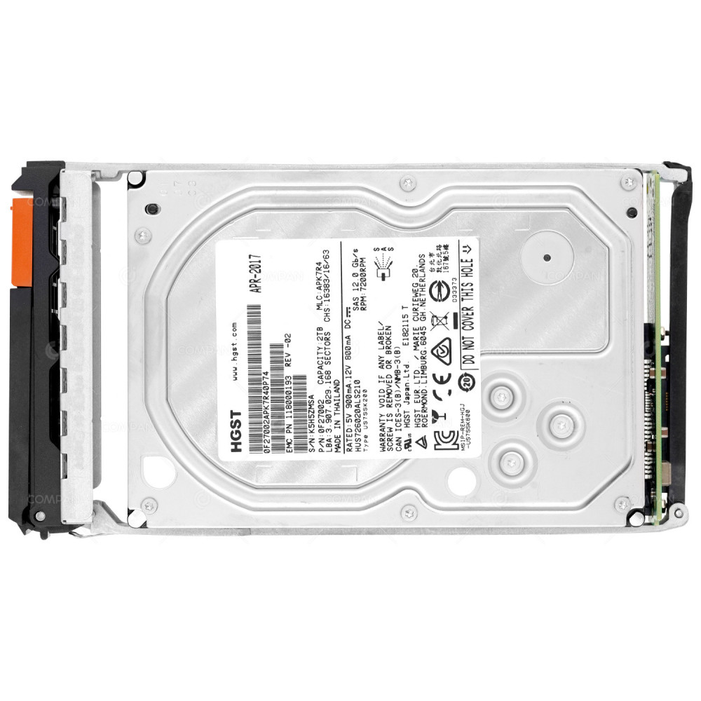 005051924 EMC HDD 2TB 7.2K SAS 6G 3.5" LFF FOR EMC DATADOMAIN 6300
